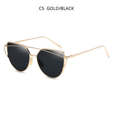 Load image into Gallery viewer, HOOBAN Classic Cat Eye Sunglasses Women Metal Big Cateye Sun Glasses For Ladies Vintage Mirror Shades Oculos UV400