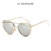 Load image into Gallery viewer, HOOBAN Classic Cat Eye Sunglasses Women Metal Big Cateye Sun Glasses For Ladies Vintage Mirror Shades Oculos UV400