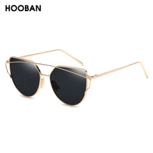 Load image into Gallery viewer, HOOBAN Classic Cat Eye Sunglasses Women Metal Big Cateye Sun Glasses For Ladies Vintage Mirror Shades Oculos UV400