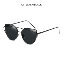 Load image into Gallery viewer, HOOBAN Classic Cat Eye Sunglasses Women Metal Big Cateye Sun Glasses For Ladies Vintage Mirror Shades Oculos UV400