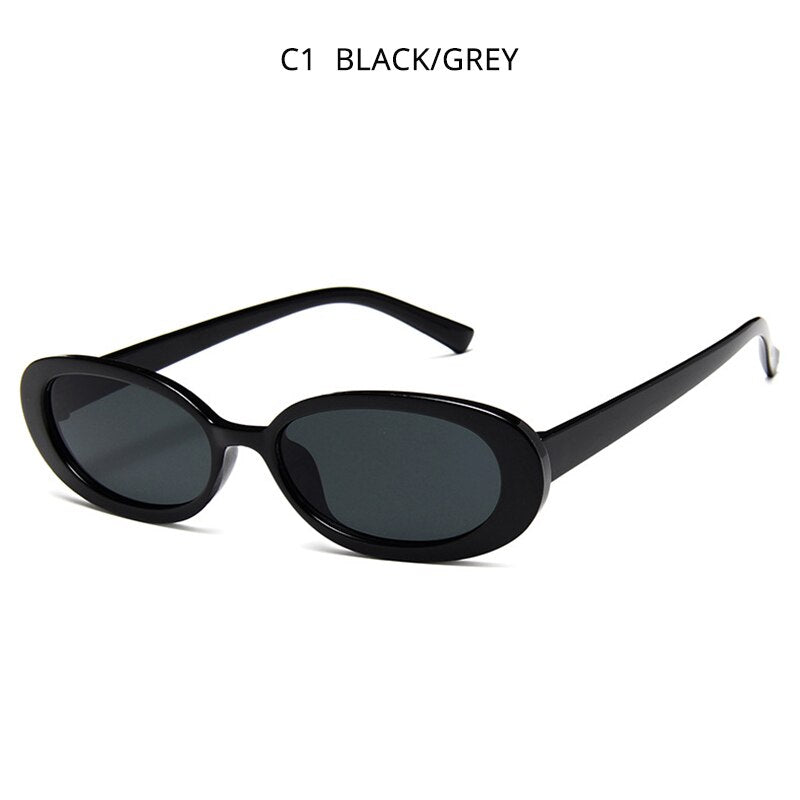 HOOBAN Classic Oval Sunglasses Women Stylish Cow Color Ladies Sun Glasses Small Shades UV400