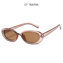 Load image into Gallery viewer, HOOBAN Classic Oval Sunglasses Women Stylish Cow Color Ladies Sun Glasses Small Shades UV400