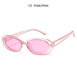 HOOBAN Classic Oval Sunglasses Women Stylish Cow Color Ladies Sun Glasses Small Shades UV400