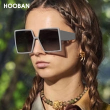 Load image into Gallery viewer, HOOBAN Classic Oversized Women Sunglasses Big Square Sun Glasses Female   Ladies Eyeglasses Shade UV400