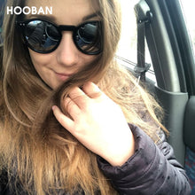 Load image into Gallery viewer, HOOBAN Classic Round Sun Glasses Women Men Rivet Sunglasses For Female Vintage Driving Mirror Eyewear Shade UV400