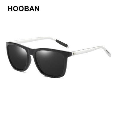 HOOBAN Classic Square Polarized Sunglasses Men Brand Designer Aluminum Magnesium Sun Glasses For Male Outdoor Eyeglasses