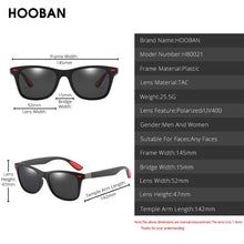 Load image into Gallery viewer, HOOBAN Classic Square Polarized Sunglasses Men Women Brand Designer Sun Glasses Male Retro Black Driver&#39;s Eyewear UV400