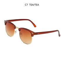 Load image into Gallery viewer, HOOBAN Classic Square Sunglasses Women Men Retro Brand Design Sun Glasses Male Female Vintage Semi-Rimless Driving Eyewear UV400