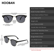 Load image into Gallery viewer, HOOBAN Classic Square Sunglasses Women Men Retro Brand Design Sun Glasses Male Female Vintage Semi-Rimless Driving Eyewear UV400