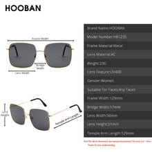 Load image into Gallery viewer, HOOBAN Classic Square Women Sunglasses  Big Metal Sun Glasses For Ladies Vintage Shades Eyewear UV400