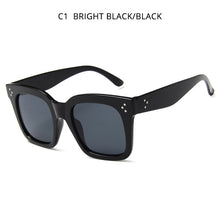 Load image into Gallery viewer, HOOBAN Classic Square Women Sunglasses Retro Black Glasses For Female Male Rivet Driving Eyeglasses Unisex Shade