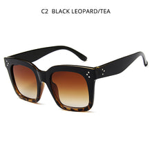 Load image into Gallery viewer, HOOBAN Classic Square Women Sunglasses Retro Black Glasses For Female Male Rivet Driving Eyeglasses Unisex Shade