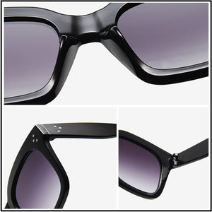 HOOBAN Classic Square Women Sunglasses Retro Black Glasses For Female Male Rivet Driving Eyeglasses Unisex Shade