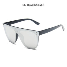 Load image into Gallery viewer, HOOBAN Classic Squared Sunglasses Men Women Flat Top Round Sun Glasses Male Female Vintage Rivet Driving Eyewear UV400