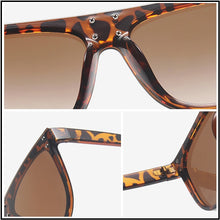 Load image into Gallery viewer, HOOBAN Classic Squared Sunglasses Men Women Flat Top Round Sun Glasses Male Female Vintage Rivet Driving Eyewear UV400