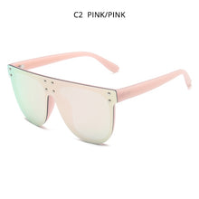 Load image into Gallery viewer, HOOBAN Classic Squared Sunglasses Men Women Flat Top Round Sun Glasses Male Female Vintage Rivet Driving Eyewear UV400