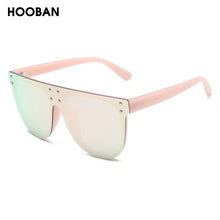 Load image into Gallery viewer, HOOBAN Classic Squared Sunglasses Men Women Flat Top Round Sun Glasses Male Female Vintage Rivet Driving Eyewear UV400