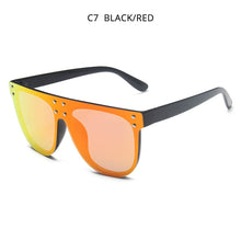 Load image into Gallery viewer, HOOBAN Classic Squared Sunglasses Men Women Flat Top Round Sun Glasses Male Female Vintage Rivet Driving Eyewear UV400
