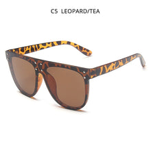 Load image into Gallery viewer, HOOBAN Classic Squared Sunglasses Men Women Flat Top Round Sun Glasses Male Female Vintage Rivet Driving Eyewear UV400