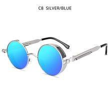 Load image into Gallery viewer, HOOBAN Classic Steampunk Sunglasses Men Women Retro Gothic Round Male&#39;s Glasses Metal Driving Goggle UV400