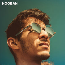 Load image into Gallery viewer, HOOBAN Classic Steampunk Sunglasses Men Women Retro Gothic Round Male&#39;s Glasses Metal Driving Goggle UV400