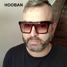 Load image into Gallery viewer, HOOBAN Big Women Sunglasses Classic Square Sun Glasses Men Vintage Mirror Lens Driving Shades Outdoor Summer Eyewear
