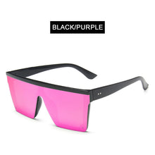 Load image into Gallery viewer, HOOBAN Big Women Sunglasses Classic Square Sun Glasses Men Vintage Mirror Lens Driving Shades Outdoor Summer Eyewear