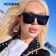 Load image into Gallery viewer, HOOBAN Big Women Sunglasses Classic Square Sun Glasses Men Vintage Mirror Lens Driving Shades Outdoor Summer Eyewear