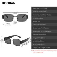 Load image into Gallery viewer, HOOBAN Black Square Sunglasses Men Women  Rectangular Sun Giasses Driving Traveling Outdoor Glasses UV400