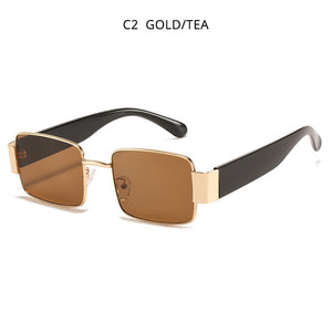HOOBAN Black Square Sunglasses Men Women  Rectangular Sun Giasses Driving Traveling Outdoor Glasses UV400