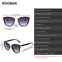 Load image into Gallery viewer, HOOBAN Cat Eye Sunglasses Women Retro Cateye Ladies Sun Glasses Stylish Driving Eyewear Female UV400