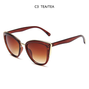 HOOBAN Cat Eye Sunglasses Women Retro Cateye Ladies Sun Glasses Stylish Driving Eyewear Female UV400