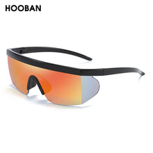 Load image into Gallery viewer, HOOBAN Flat Top Sunglasses Male Vintage One Piece Lens Sun Glasses Men  Sports Eyewear Windproof  Goggle UV400