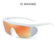 Load image into Gallery viewer, HOOBAN Flat Top Sunglasses Male Vintage One Piece Lens Sun Glasses Men  Sports Eyewear Windproof  Goggle UV400
