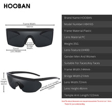 Load image into Gallery viewer, HOOBAN Flat Top Sunglasses Male Vintage One Piece Lens Sun Glasses Men  Sports Eyewear Windproof  Goggle UV400