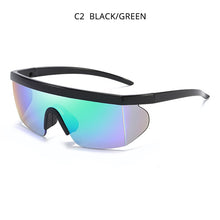 Load image into Gallery viewer, HOOBAN Flat Top Sunglasses Male Vintage One Piece Lens Sun Glasses Men  Sports Eyewear Windproof  Goggle UV400