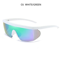 Load image into Gallery viewer, HOOBAN Flat Top Sunglasses Male Vintage One Piece Lens Sun Glasses Men  Sports Eyewear Windproof  Goggle UV400