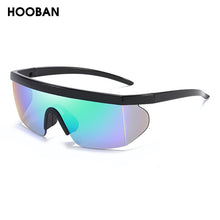 Load image into Gallery viewer, HOOBAN Flat Top Sunglasses Male Vintage One Piece Lens Sun Glasses Men  Sports Eyewear Windproof  Goggle UV400