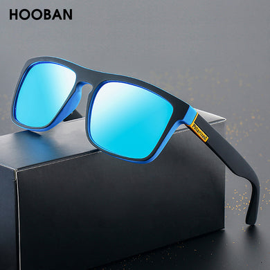 HOOBAN Hiking Sunglasses Men Women Stylish Fishing Polarized Sun Glasses For Male Vintage Square Unisex Eyeglasses UV400