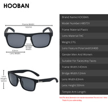 Load image into Gallery viewer, HOOBAN Hiking Sunglasses Men Women Stylish Fishing Polarized Sun Glasses For Male Vintage Square Unisex Eyeglasses UV400