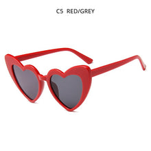 Load image into Gallery viewer, HOOBAN Love Heart Women Sun Glasses Cute Big Cat Eye Ladies Sunglasses Sexy Red Pink Sunglass UV400