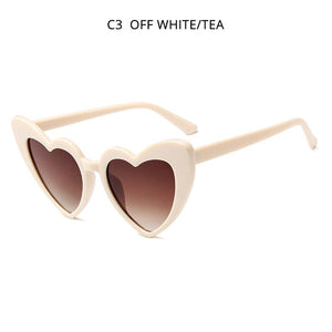 HOOBAN Love Heart Women Sun Glasses Cute Big Cat Eye Ladies Sunglasses Sexy Red Pink Sunglass UV400
