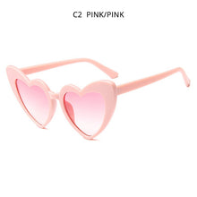 Load image into Gallery viewer, HOOBAN Love Heart Women Sun Glasses Cute Big Cat Eye Ladies Sunglasses Sexy Red Pink Sunglass UV400