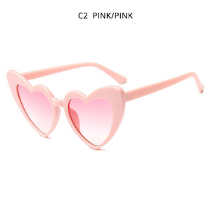 HOOBAN Love Heart Women Sun Glasses Cute Big Cat Eye Ladies Sunglasses Sexy Red Pink Sunglass UV400