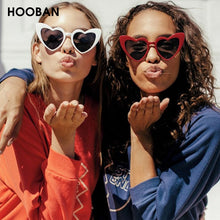 Load image into Gallery viewer, HOOBAN Love Heart Women Sun Glasses Cute Big Cat Eye Ladies Sunglasses Sexy Red Pink Sunglass UV400