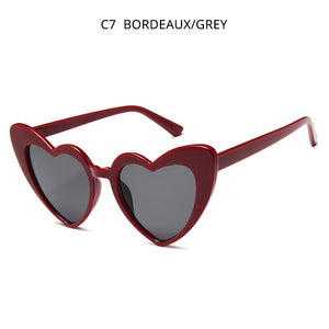 HOOBAN Love Heart Women Sun Glasses Cute Big Cat Eye Ladies Sunglasses Sexy Red Pink Sunglass UV400