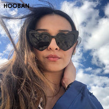 Load image into Gallery viewer, HOOBAN Love Heart Women Sun Glasses Cute Big Cat Eye Ladies Sunglasses Sexy Red Pink Sunglass UV400