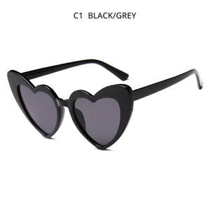 HOOBAN Love Heart Women Sun Glasses Cute Big Cat Eye Ladies Sunglasses Sexy Red Pink Sunglass UV400