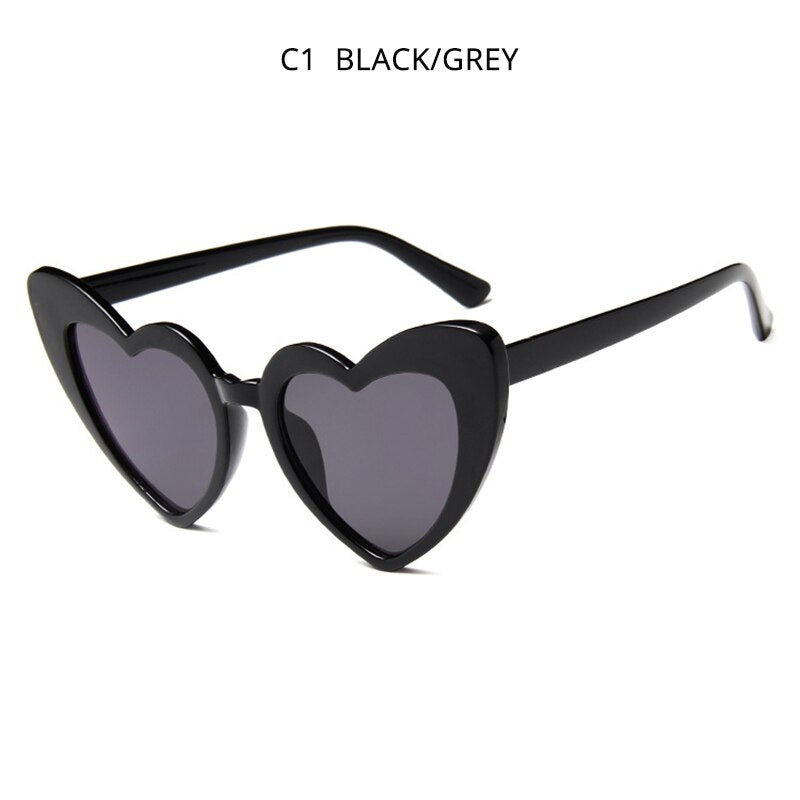 HOOBAN Love Heart Women Sun Glasses Cute Big Cat Eye Ladies Sunglasses Sexy Red Pink Sunglass UV400
