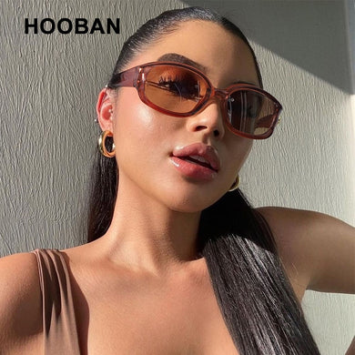 HOOBAN Oversized Oval Sunglasses Women Men Classic Big Frame Sun Glasses For Ladies Retro Driving Goggle Eyewear UV400